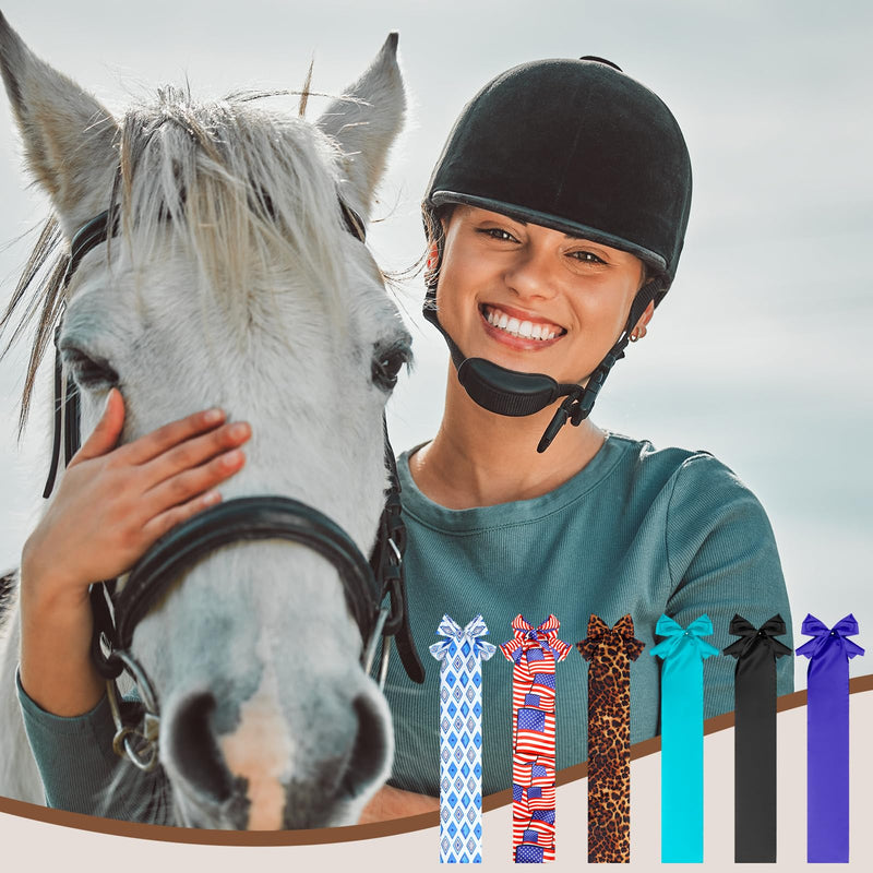 6 Pcs Horse Tail Bag Breathable Guard 22" Slip on Horse Care Tail Wrap 2 Strand Closure Straps Grooming Supplies to Keep from Dirt Breakage Rubbing 6 Designs(Modern Style) Modern Style