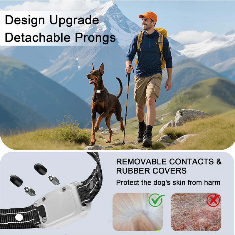 Dog Shock Collar - 3300 FT Remote Dog Training Collar, IP7 Waterproof, 4 Training Modes Lighting,Beep,Vibration,Safe Shock, Dual Channel E-Collar with Safety Lock for All Breeds (10-150 lbs) White - PawsPlanet Australia