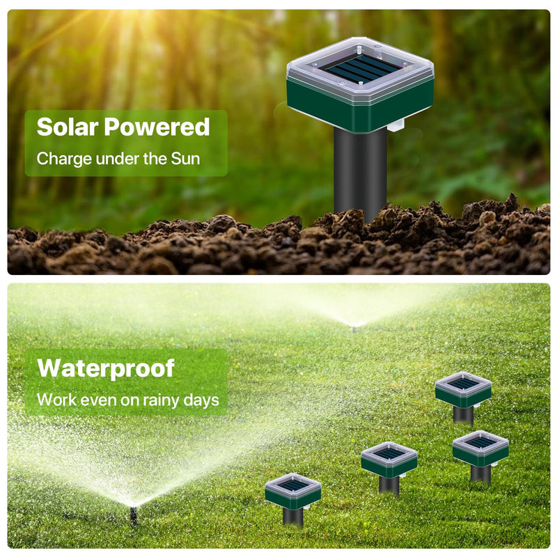 8 Pack Mole Repellent Solar Powered for Lawns Snake Repellent for Yard Gopher Trap Groundhog Vole Repellent Ultrasonic Spike Outdoor Waterproof Sonic Chipmunk Rodent Burrowing Animals Deterrent Stake - PawsPlanet Australia