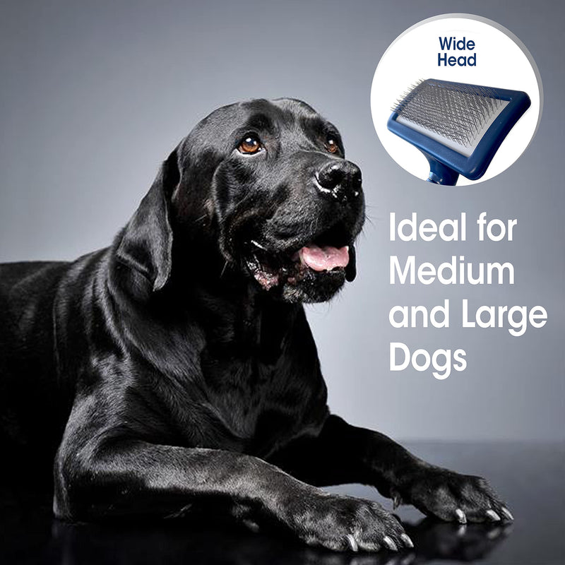 Four Paws Magic Coat Professional Series Grooming Brush for Dogs & Cats, Reduces Shedding, Stimulates Coat's Natural Oils, Ergonomic Design, Ideal for Medium, Long, Curly, and Wiry Coats - PawsPlanet Australia