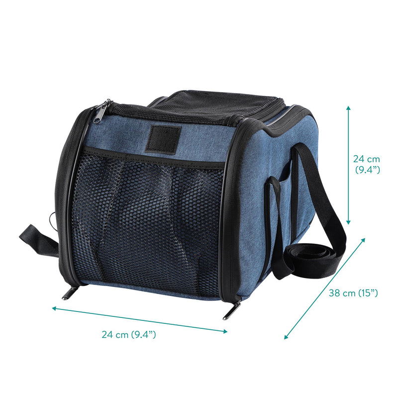 Navaris Dog Car Seat - Secure and Comfortable Pet Carriers for Small Dogs - Centre Console Car Seats - Booster and Bed with Zipper, Leash, and Cushion - Cat, Dog & Puppy Travel Bag - PawsPlanet Australia