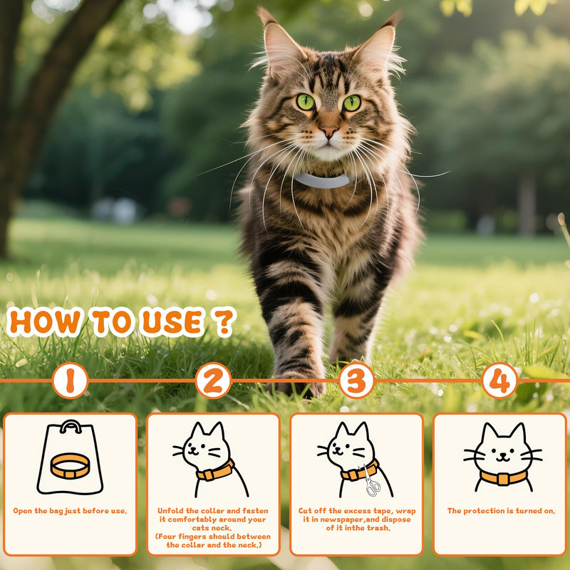 4 Pack Flea and Tick Collar for Cats - 20" Adjustable Collar Fits Cat, Long-Lasting 24-Month Protection for Small, Medium, and Large Cat - Waterproof Flea Tick Prevention - PawsPlanet Australia