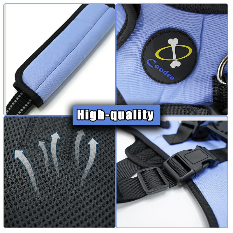 COODEO Dog Harness, Full Body Support & Recovery Sling, Adjustable & Breathable, for Senior, Disabled, Joint Injured, Arthritic & Paralyzed Dogs. (Blue, S) Blue