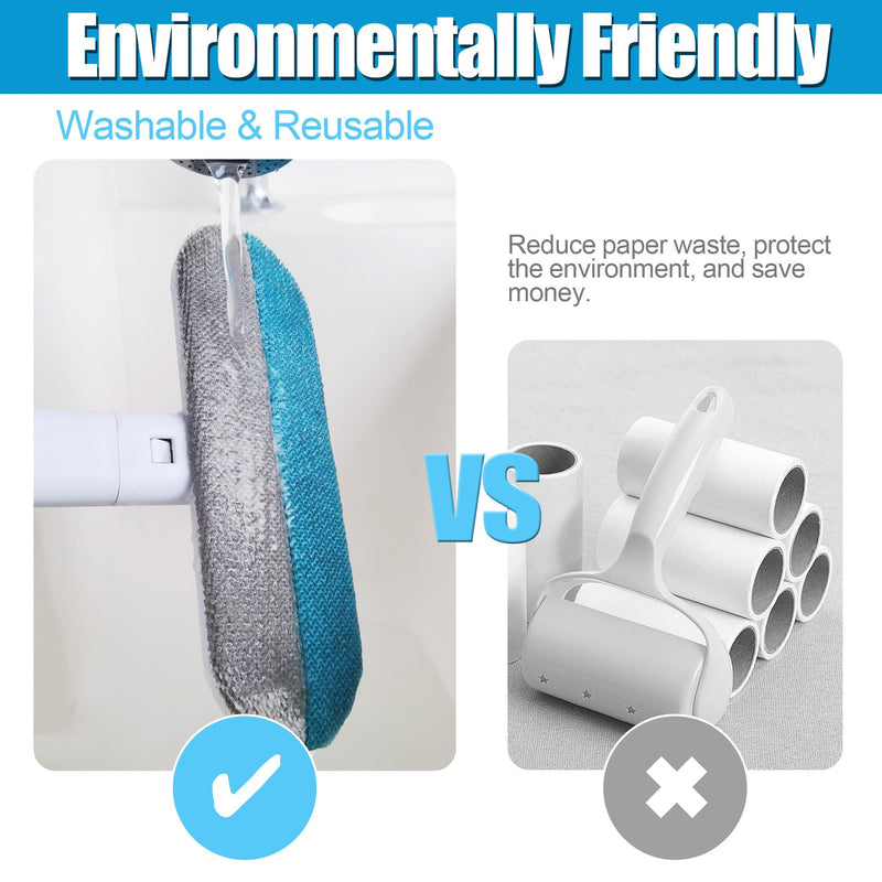 Pet Hair Removal Tool 2 Pieces, Dog and Cat Hair Remover for Couch Carpet Furniture, 4 in 1 Multifunctional Pet Hair Removal Broom, Cleaning Brush for Window Tile, Reusable Washable - PawsPlanet Australia