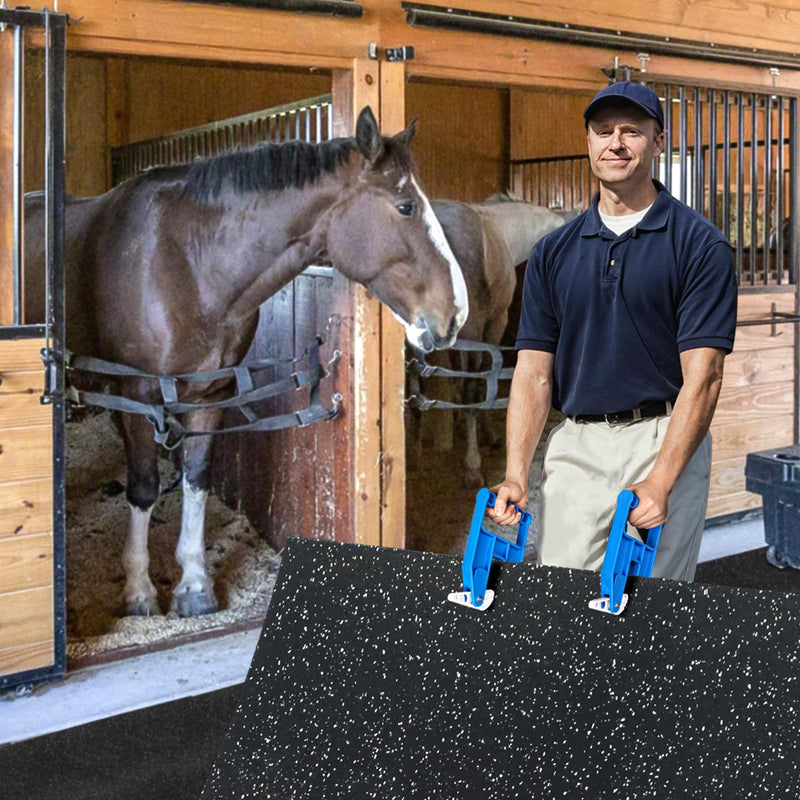Mat Movers Tool, 2 Pcs Mat Grippers for Horse Stall Mat for Livestock, Thick Rubber Mat for Floor, Gym Floor Mat, Trailer Mat, Heavy Duty Stall Mat Handlers, Effortless Mat Puller for Tack Room, Barn - PawsPlanet Australia