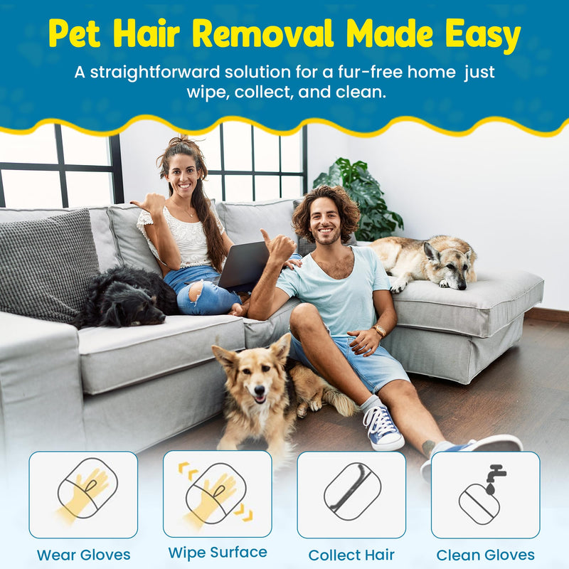 Pet Hair Removal Glove,Pet electrostatic Hair Removal Gloves, Washable Reusable Dogs Cats Hair Grooming Tools Gloves for Furniture Bed Sheets Couch Clothes Car Seat【2025 Upgraded】 - PawsPlanet Australia