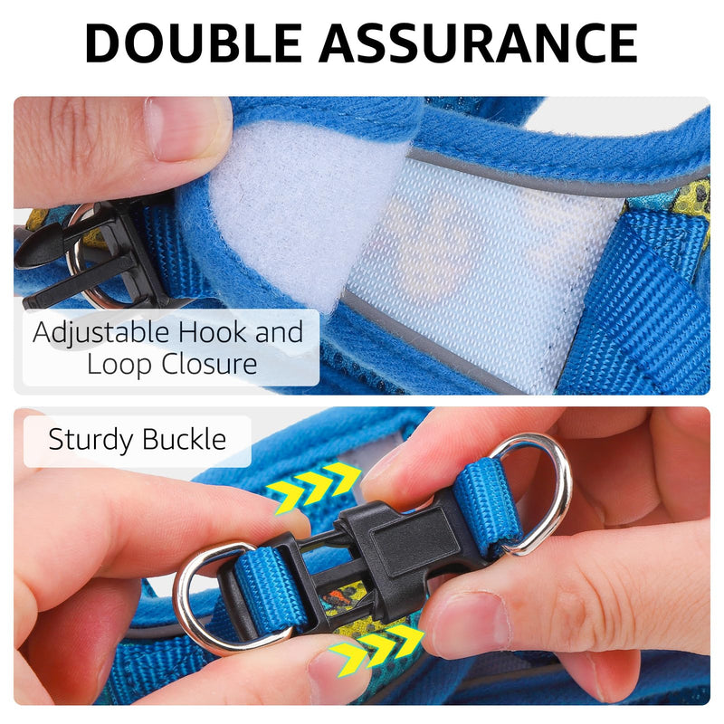 SCENEREAL Cat Harness & Leash Set Escape Proof - Adjustable Air Mesh Vest with Reflective Strips for Kittens, Puppies, Rabbits, Duck M Medium(Chest Adjustable 13-14.5in)