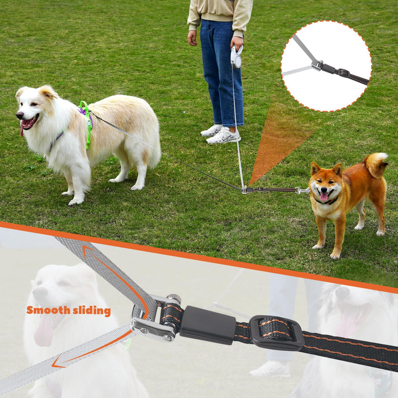 The Newest Two Dog Leash No Tangle Attachment【Compatible with All Retractable Leash】, ALL Adjustable Dual Dog Leash for Large Medium Small dog,Best Double Leash for Your Two Dogs - PawsPlanet Australia