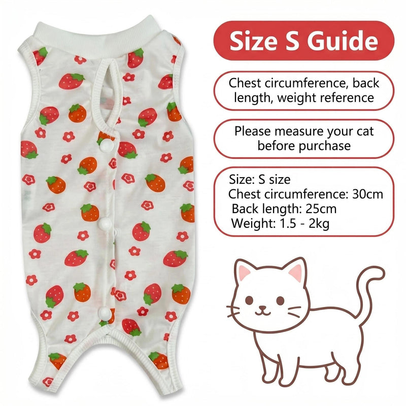 Cat Recovery Suit Post Surgery, Soft Breathable Surgical Onesie for Cats & Kittens, Alternative for Spay Recovery & Wound Protection