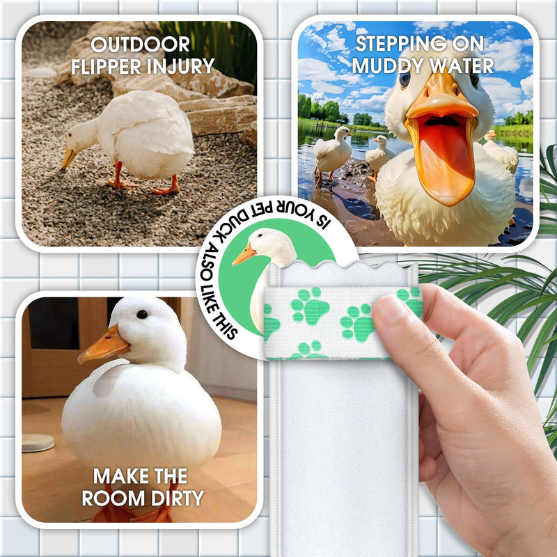 Disposable Boots for Real Duck Feet, Bumble Foot for Duck Supplies with Bandage, Large Size (Green N, 20 PCS) Green N - PawsPlanet Australia