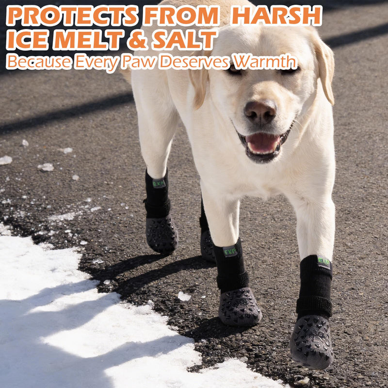 EXPAWLORER Anti Slip Dog Socks to Prevent Licking Paws, Winter Snow Dog Boots & Paw Protectors Booties for Hardwood Floors with Heart Grippers, Dog Shoes for Small Medium Large Senior Dogs Black XS X-Small - PawsPlanet Australia