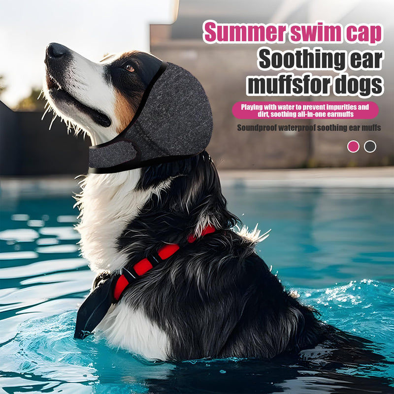 1PC Black Dog Ear Protector,Pet Ear Cover for Grooming,Bathing, Noise Reduction & Outdoor Activities,Soft Breathable Fabric,Adjustable Strap for Comfort Fit,M
