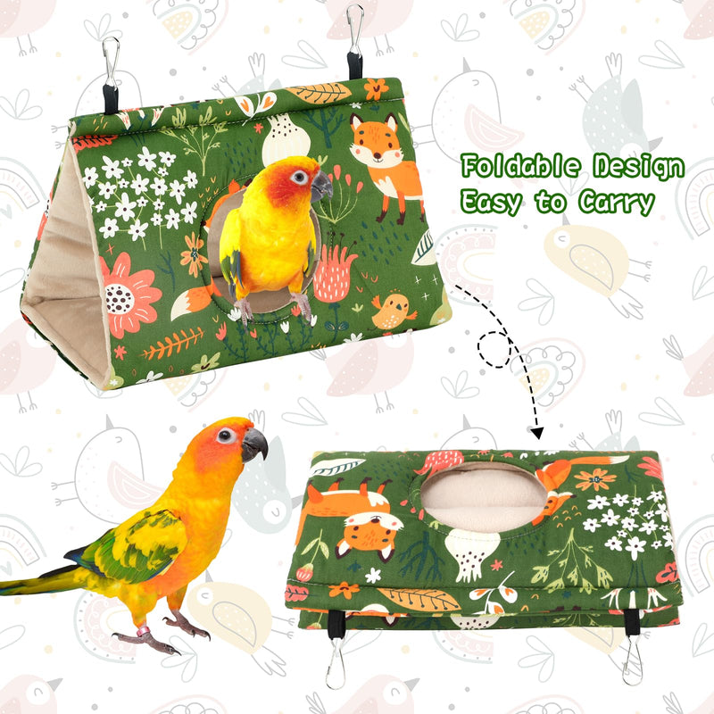 Rypet Winter Warm Bird Nest House - Hanging Hammock Velvet Shed Hut Cage Plush Fluffy Birds Hideaway Sleeping Bed Fuzzy for Parrot Parakeet Cockatiels Budgies Lovebird Medium?Green? Medium (Pack of 1) Green