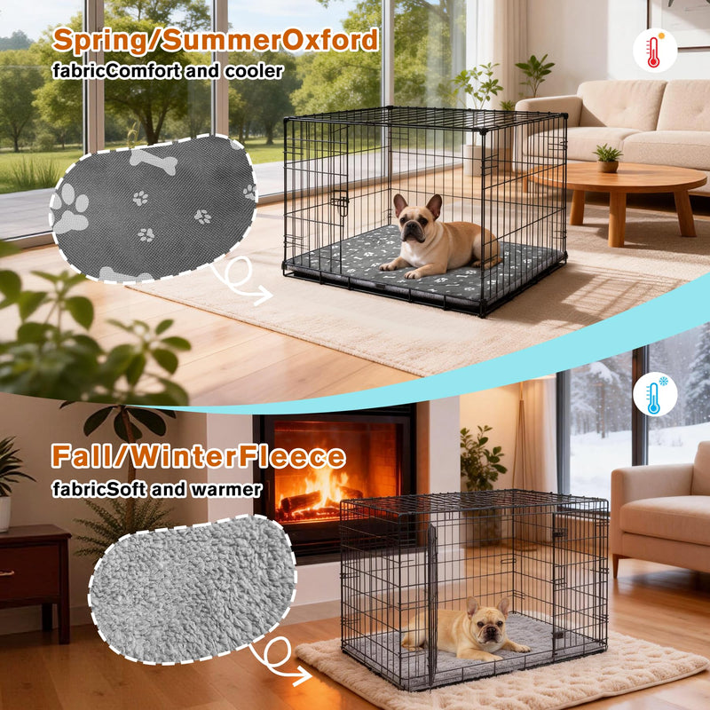 36 * 24inch Dog Crate Pan Covers Washable Dog Crate Tray Cover Waterproof Oxford Cloth/Soft Flannel Side Fit Bed Liner for Pet Cage Pan 36*24inch - PawsPlanet Australia