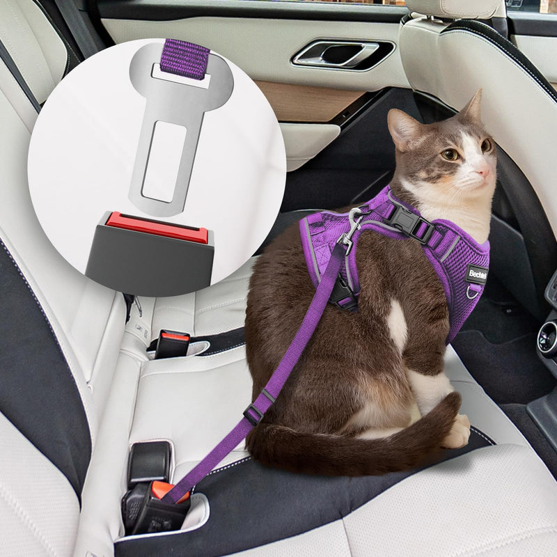 Cat Harness and Leash for Walking, The Upgrade Can be Adjusted in Four Directions and Breathable Cat Harness for Anti Escape That can be Fitted and Positioned, Reflective Strips Harness, Purple,XS Extra Small (4-6lb)