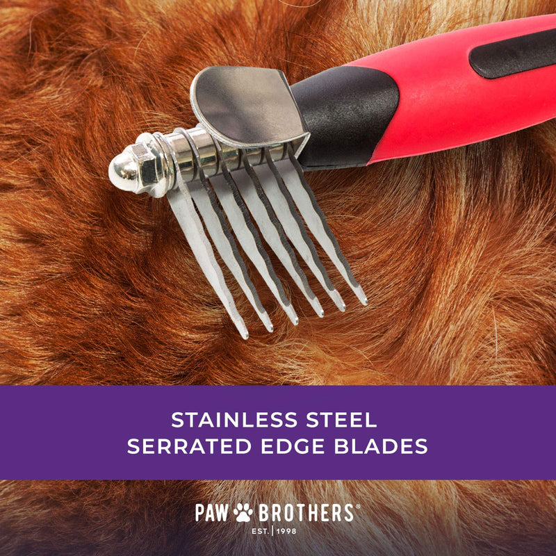 RYAN'S PET SUPPLIES Paw Brothers 6-Blade Mini Dematting Tool for Dog Grooming, Professional Grade, Stainless Steel Blades, Comfort Grip, Gentle on Skin - PawsPlanet Australia