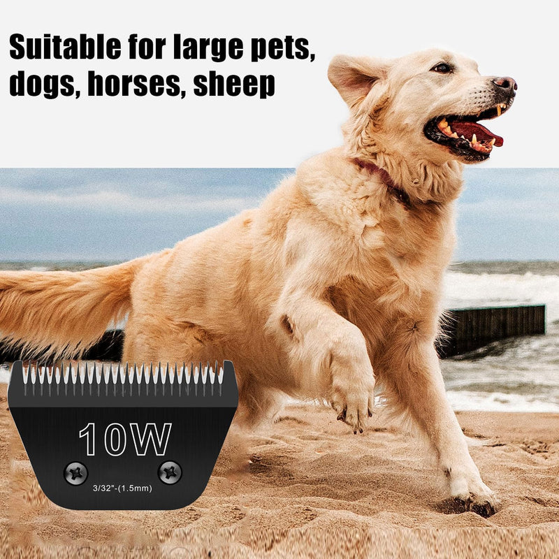 10W Wide Blades for Dog Grooming Blades Compatible with Andis Dog Clippers Blades,Dog Clipper Blades Compatible with Oster A5,Wahl km10 Dog Clippers for Horse Dog Cat Animals Black/10W - PawsPlanet Australia