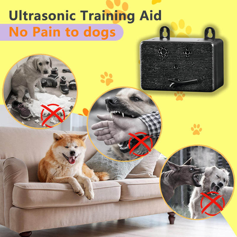 Anti Barking Device for Dog Bark Deterrent Device Silencer Bark Box Dog Barking Ultrasonic Bark Stopper Dogs Stop Barking Devices with 3 Range Modes for Neighbor, Indoor Outdoor Dogs (Black) Black - PawsPlanet Australia