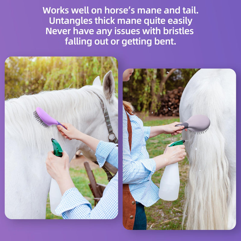 Equine Mane & Tail Combs Horse Brush Shedding Brush Grooming Tool for Horse (Gray) Gray - PawsPlanet Australia