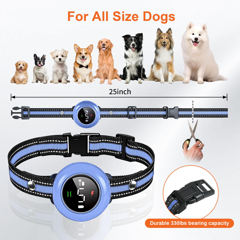 Neoally 2 in 1 Dog Training and Bark Control Collar: Smart Anti Barking Collar with and with No Remote for 5-150 lbs Small Medium Large Dogs. Rechargeable and Waterproof Receiver (Light Blue) Light Blue - PawsPlanet Australia
