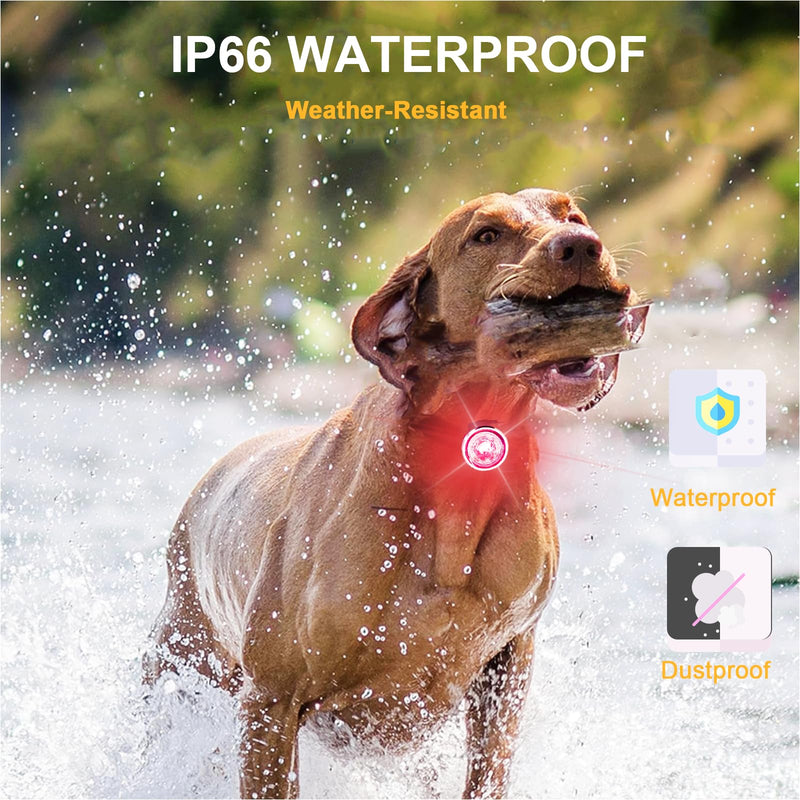 Tubasion 2-Pack Dog Lights for Night Walking, Upgraded 8 Modes Rechargeable Dog Collar Lights for Nighttime Clip On, IPX6 Waterproof and Silicone Band Safety Lights for Dog Collars - PawsPlanet Australia