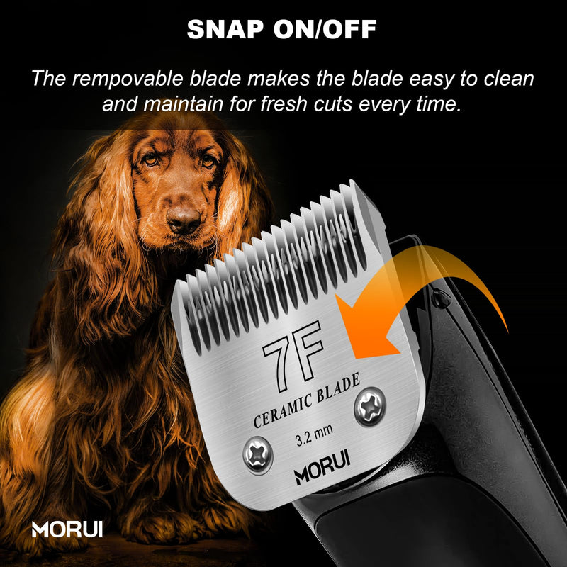 Pet Dog Grooming Clipper Replacement Blade，Detachable Ceramic Blade，Compatible with Most Andis,Oster A5 Wahl KM Series Clippers Size 7F Cut Length 1/8"(3.2mm)