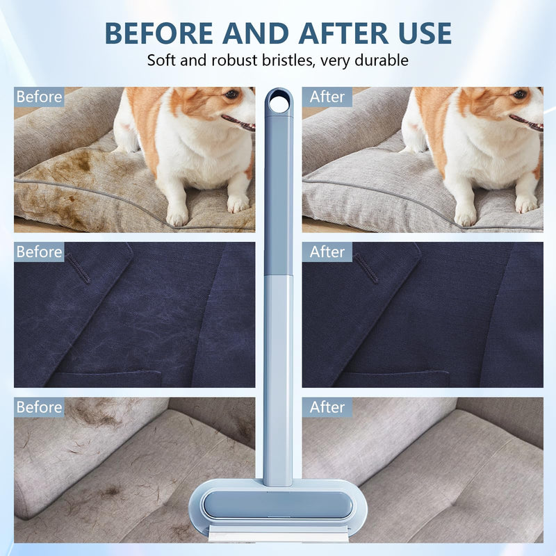 Multifunctional Pet Hair Remover, 3 in 1 Pet Hair Removal Tool, Reusable and Washable Dog Cat Hair Cleaning Removal Brush with Long Handle, for Furniture Couch Carpet and Laundry - PawsPlanet Australia