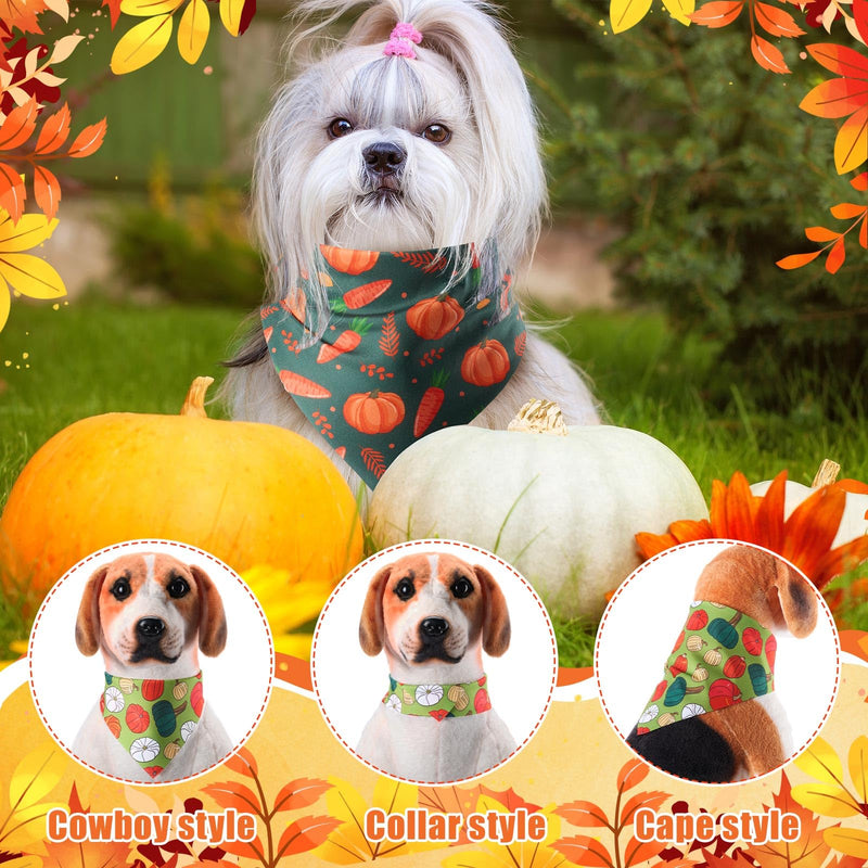 Sanwuta 120 Pcs Fall Bandanas for Dogs Thanksgiving Day Triangle Dog Bandana Autumn Washable Pet Scarves Adjustable Bibs for Small and Medium Pets, 30 Styles - PawsPlanet Australia