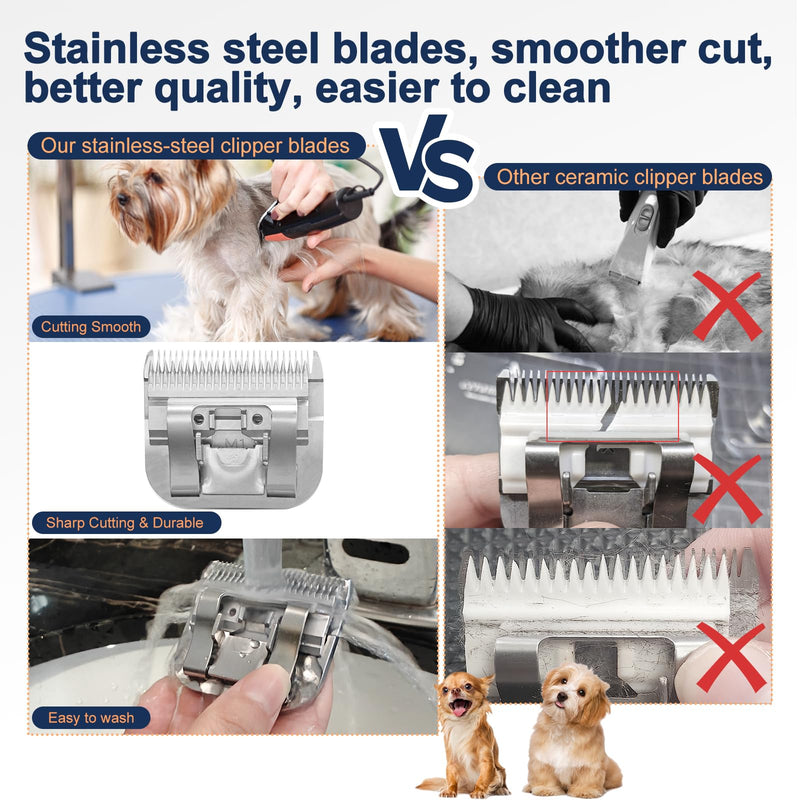 10# Clipper Blades Pet Grooming Clipper Replacement Blades Detachable Blade Compatible with andis/wahl/Oster Dog Clippers 10# - PawsPlanet Australia