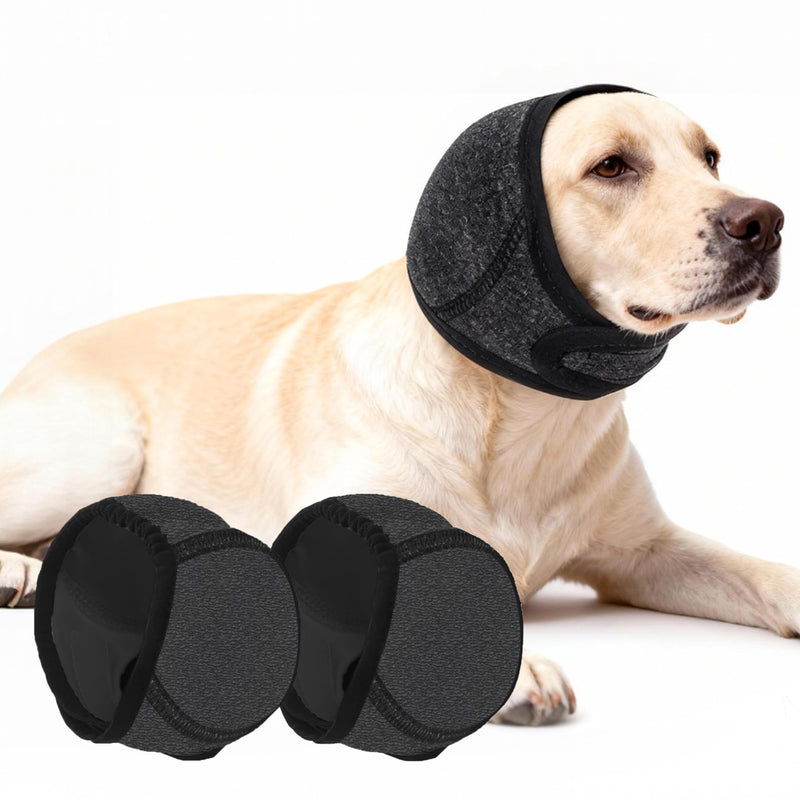 Dog Ear Cover 2 Pc Set – Waterproof, Adjustable Ear Protector for Dogs Swimming, Bathing & Everyday Use, Soft Fit Dog Ear Muffs (Gray) Gray