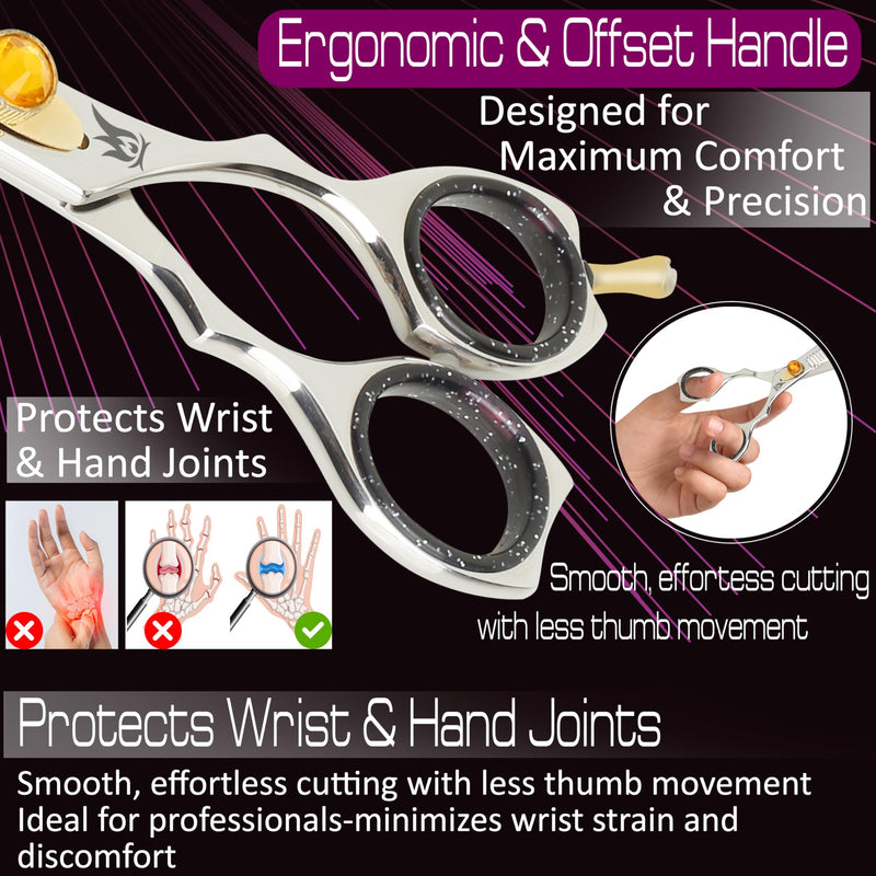 Dog Grooming Scissors – 7.5” Thinning Shears with 34 Teeth, Chunkers for Dogs & Cats, Precision Cut with 440C Stainless Steel, Designed for Groomers and Pet Owners Polish Thinning - PawsPlanet Australia