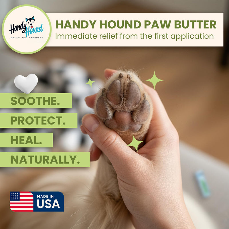 Handy Hound Dog Paw Balm - Paw Butter – Ultimate Dog Paw Protector & Dry Skin Treatment - Nourishing Paw, Nose & Dry Skin Soother - Lick-Safe Paw Balm Dogs Trust - Made in The USA (1 oz) 1 oz