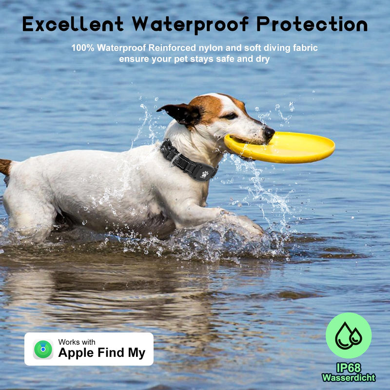 GPS Dog Collar Tracker 2-in-1,Reflective Waterproof Adjustable Pet Collar,iOS-Only,Ideal for Dog Tracking pet Tracker,for Small to Large Dogs,Real-Time Tracking,No Monthly Fees(Black,Large) - PawsPlanet Australia