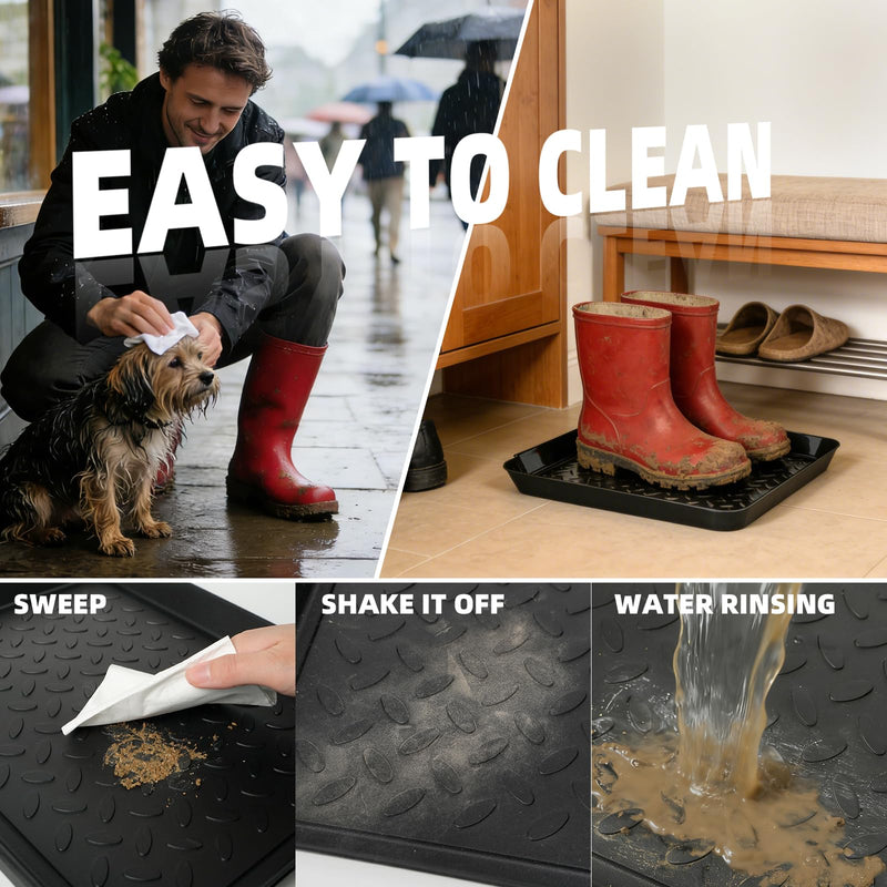 5Pcs Boot Tray 14 x 11 Inch Waterproof Boot Mat Wet Shoe Tray & Pet Food Mat, Multi-Purpose Garden Tool for Entryway Indoor Boots Shoes Pets - PawsPlanet Australia