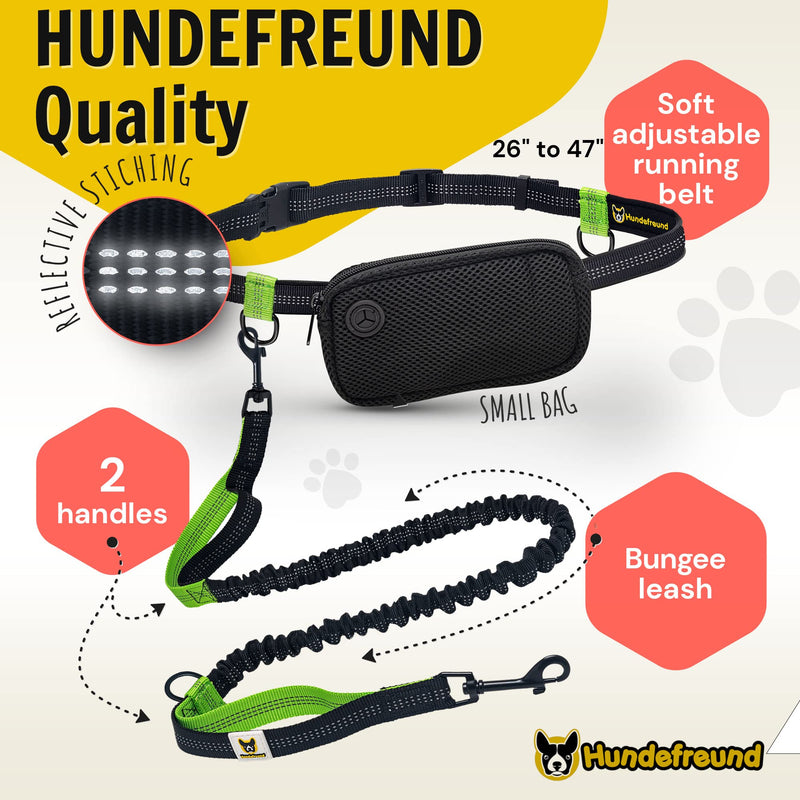 Hands Free Dog Leash for Small Dogs - Lightweight Waist Leash for Running Walking Hiking with Dogs Under 30 lbs - Adjustable Waist Belt, Pouch, Reflective Retractable Bungee, Dual Handles - PawsPlanet Australia