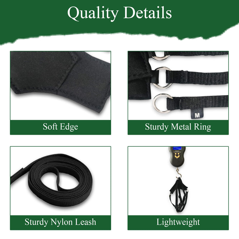 A1HC Escape Proof Cat Harness and Leash - Soft Adjustable Vest, Comfortable Mesh and Long Strips with Air Tag Pocket, Easy Control, Safe Walking Harness for Cats & Kittens - Black (Medium) Medium - PawsPlanet Australia