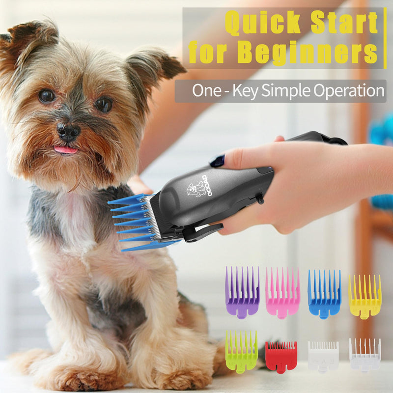 Dog Clippers for Grooming,Dog Grooming Kit for Heavy Thick Hair&Coats/Low Noise Rechargeable Cordless Pet Shaver with Paw Trimmer Nail Grinder/Hair Trimmer for Small & Large Cats Black - PawsPlanet Australia