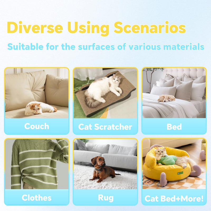 Pet Hair Removal Tool, 4 in 1 Cat and Dog Hair Remover, Gentle on Furniture, Reusable, Washable Cat Hair Remover Brush for Car, Couch, Carpet, Clothes, Window and Laundry - PawsPlanet Australia