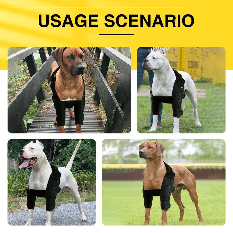 LISPOO Dog Elbow Brace Protector Pads Provides Elbow Support and Protection, Dog Elbow Dysplasia Brace for Elbow Hygroma, Arthritis, Dysplasia, Elbow Calluses, Shoulder Dislocation, Elbow Brace(XL) Both Leg XL - PawsPlanet Australia