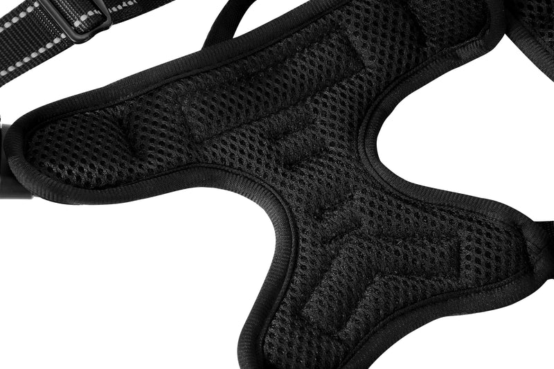 Black No-Pull Dog Harness with 2 Leash Clips?Soft Padded Vest for Medium Dog, Adjustable Reflective Dog Vest Easy to Put on and Take Off, Black M - PawsPlanet Australia