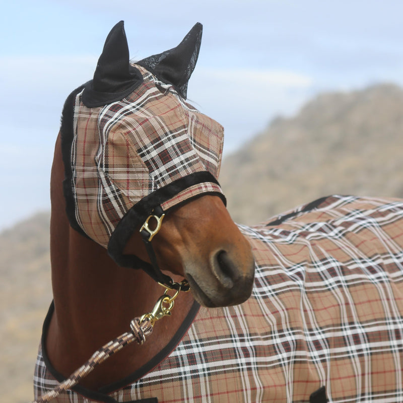 Kensington Signature Fly Mask w/Web Trim, Soft Mesh Ears & Forelock Opening Size: L-Average Color: 121 - Deluxe Black