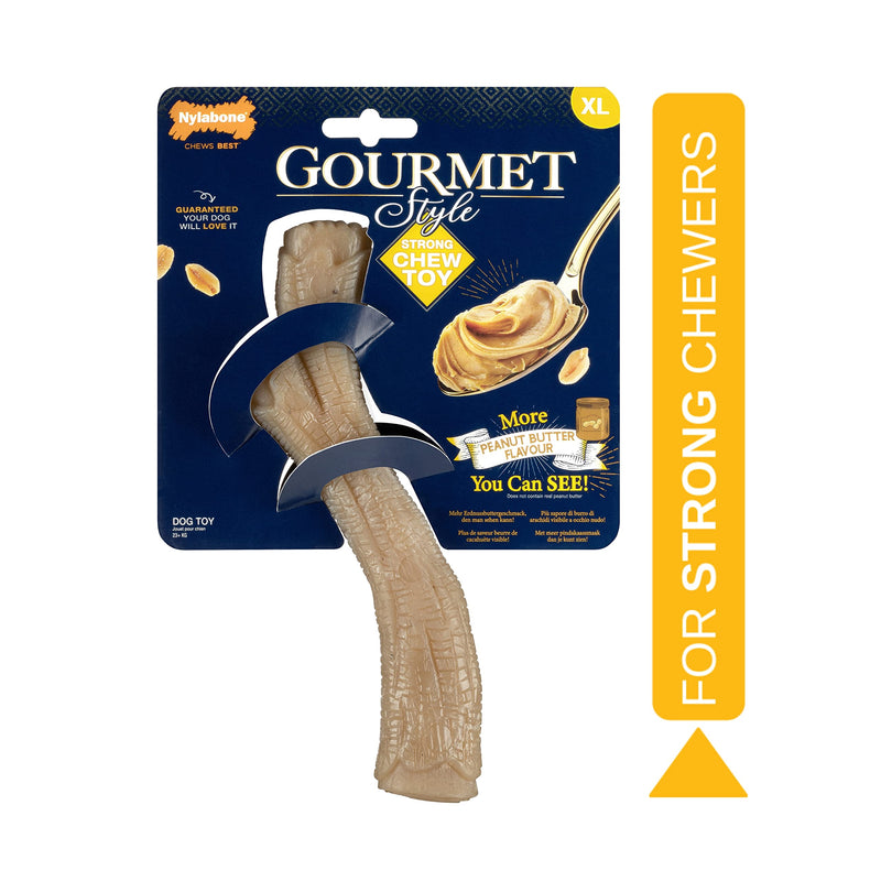 Nylabone Maximum Strength Tough Extreme Gourmet Stick Dog Chew Toy, Infused with Extra Peanut Butter Flavour Throughout, Extra Large, for dogs over 23kg Stick Peanut Butter - PawsPlanet Australia