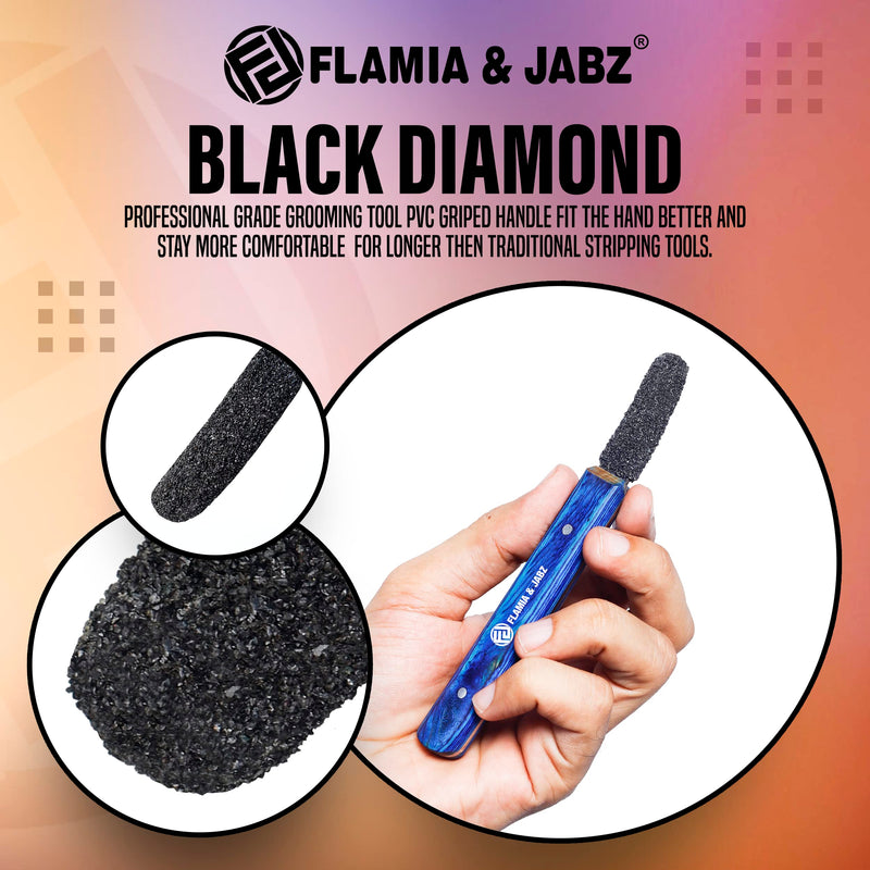 FLAMIA & JABZ Stripping Metal Stone Diamond Edged for Dogs, Cats & Pets with Wooden Grip (2 Piece Pack of Coarse & Fine) 2 Piece Pack (Coarse & Fine) - PawsPlanet Australia
