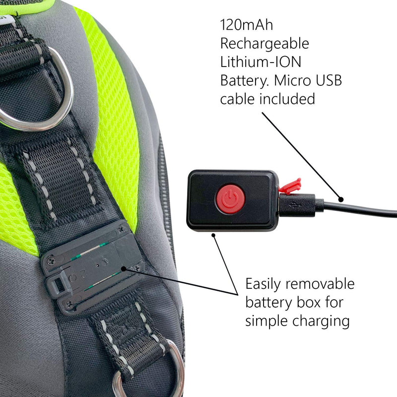 PetSol Ultra Bright LED Dog Harness Coat USB Rechargeable Lithium Battery. Warmth & Protection During Winter. Extra Visibility & Safety (Small) Small - PawsPlanet Australia