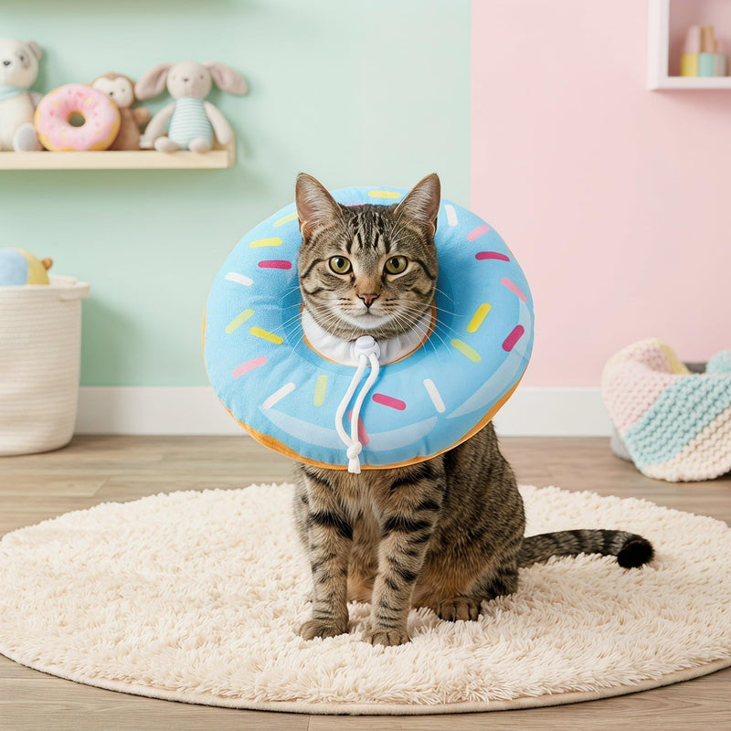 Supvox Blue Soft Protective Collar for Cats and Dogs, Adjustable Anti-Lick Neck Ring for Small Pets, Wound Healing and Recovery