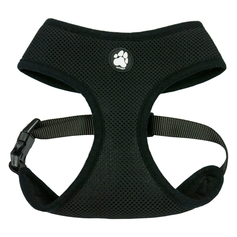 Furhaven Adjustable Padded Mesh Dog Harness - Black, Large - PawsPlanet Australia
