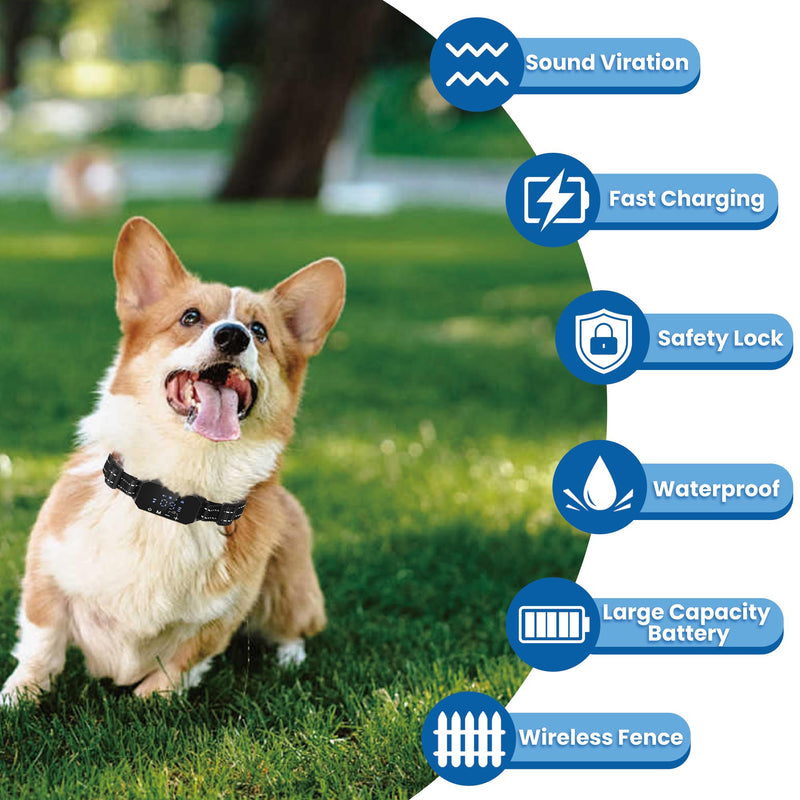 Wireless Dog Fence, GPS Dog Collar Fence System with 3 Warning Modes, Rechargeable Wireless Fence for Dogs, Outdoor Use Wireless Pet Fence, Range 98-3280 FT - PawsPlanet Australia