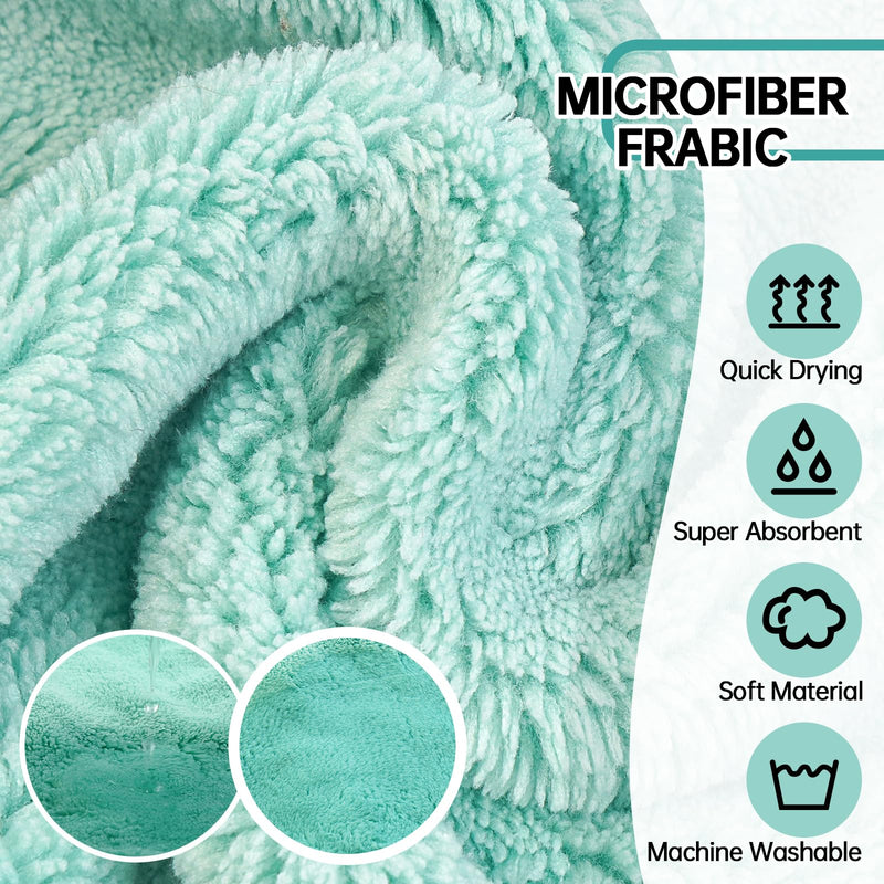 Dog Drying Coat, Microfibre Fast Absorbent Bath Towel With Magic Sticker & Belly Strap - Bathrobe for Puppy, Small, Medium, Large Dogs and Cats Extra Extra Large Green