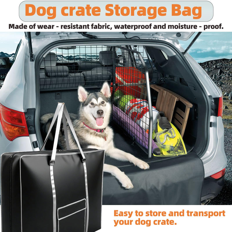 42 - inch Foldable Wire Dog Crate Storage Bag, Silver Outer Trim and Strap, Aesthetic and Practical, 44.1×6.3×31.9 inches Black 42.0"Lx 6.3"W x 30.0"H - PawsPlanet Australia