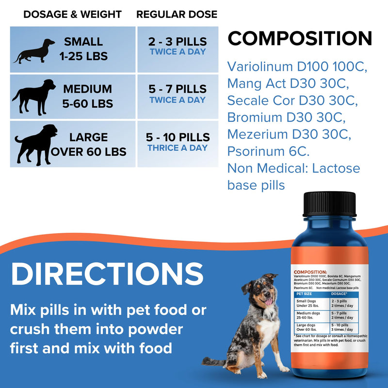 Demodectic Mange Relief for Dogs - All Natural Healthy Coat and Itch Relief for Puppy Mange, Canine Scabies and Walking Dandruff on Skin Pills Pack of 1